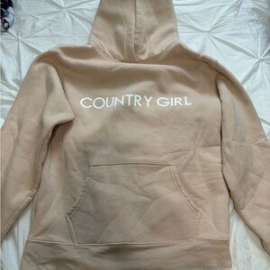 Brunette The Label Cream Pullover Hoodie with Black Tag